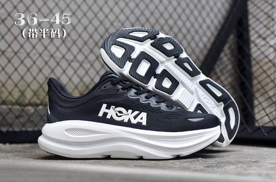 (image for) HOKA Bondi 9 Black White 1162011-BWHT Men's Women Running Shoes-2